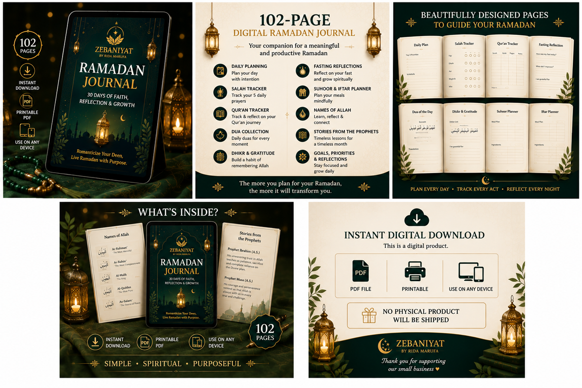 Zebaniyat Ramadan Journal – 30 Days of Faith, Reflection & Growth