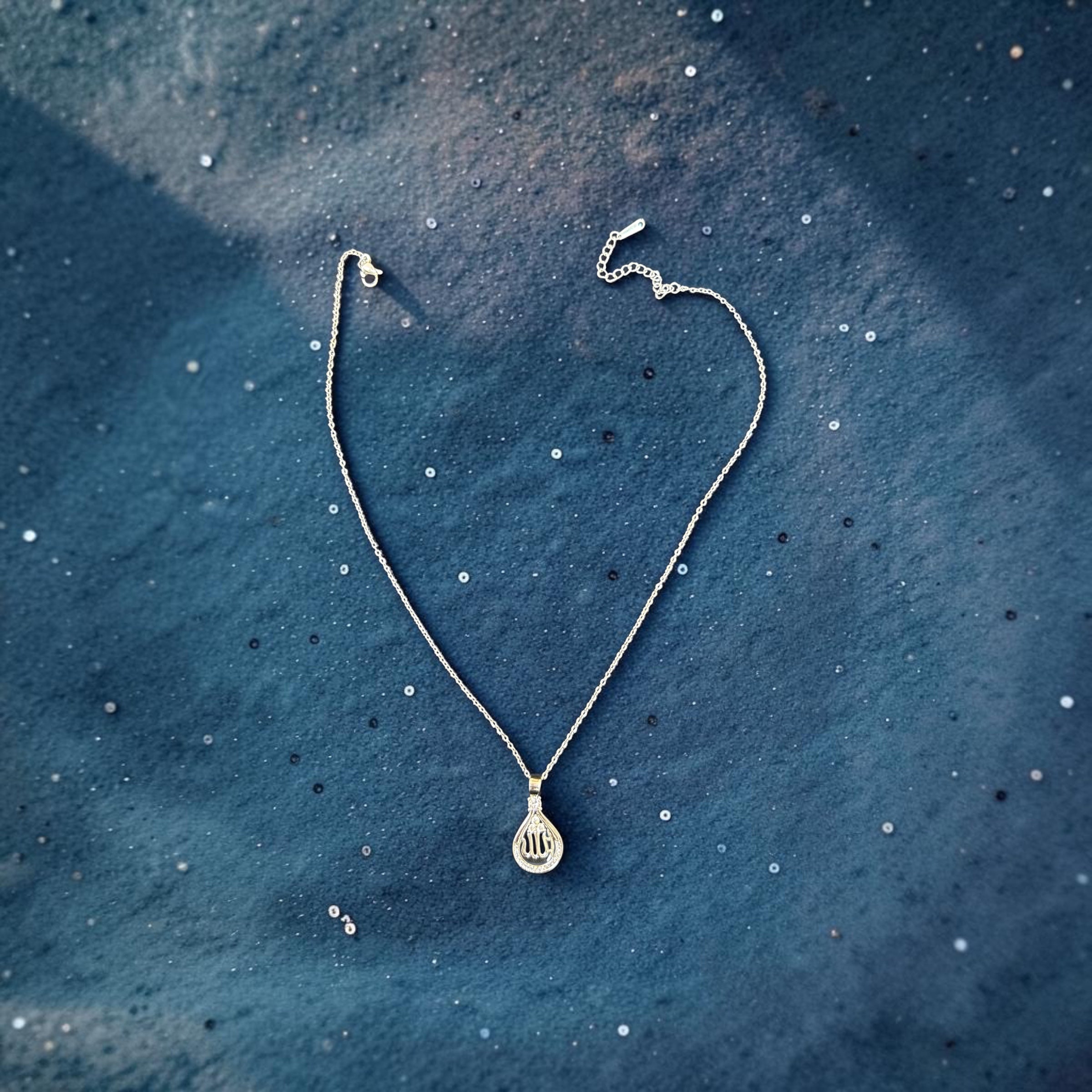 Noor Drop Allah Pendant Necklace | Zarafshan by Zebaniyat
